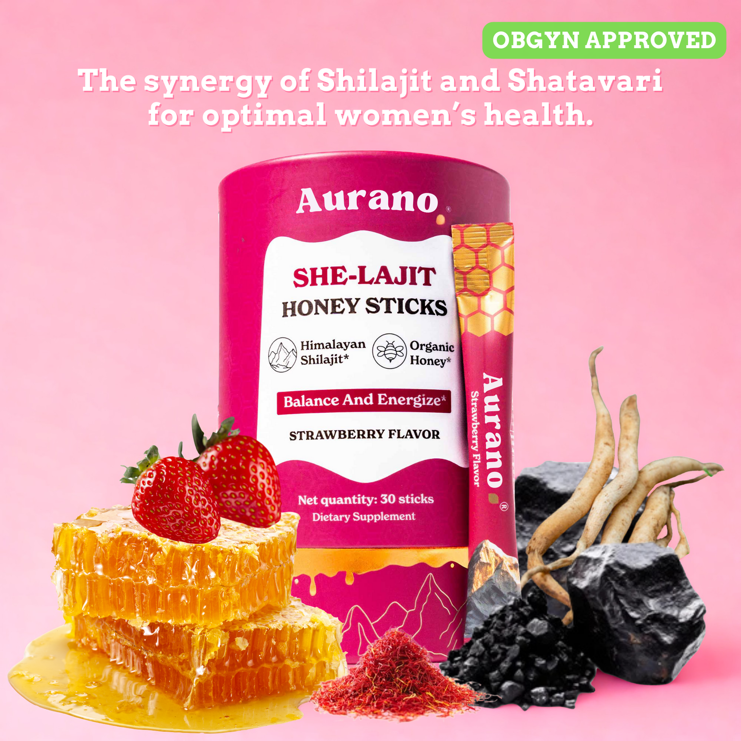 Aurano SHE-lajit Honey Mineral Sticks